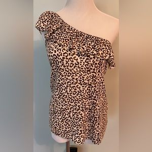 Forever 21 animal print one shoulder top